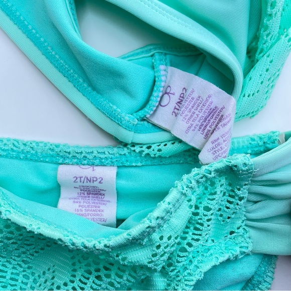 Op 2T bikini blue green 2 piece toddler swim suit - Picture 5 of 8